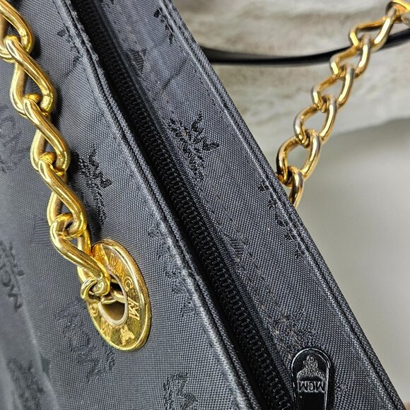 MCM Black Viseto Nylon/Chained Tote - Picture 10 of 17